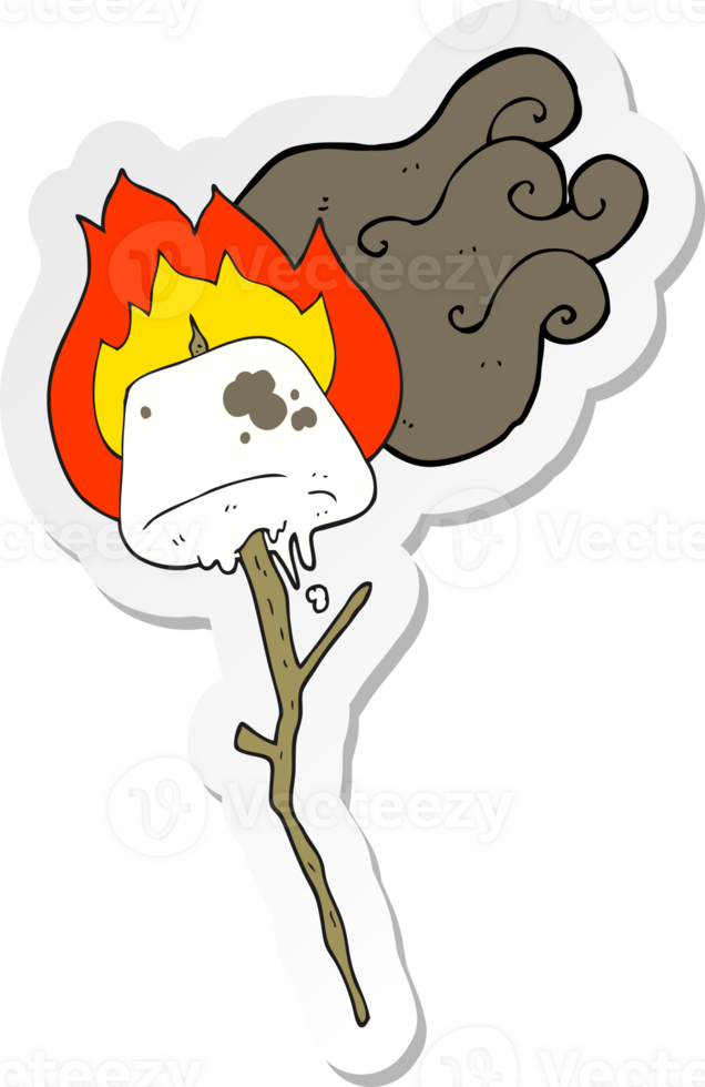 sticker of a cartoon toasted marshmallow png