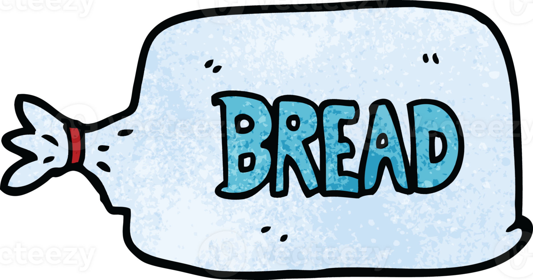 cartoon doodle bread in bag png