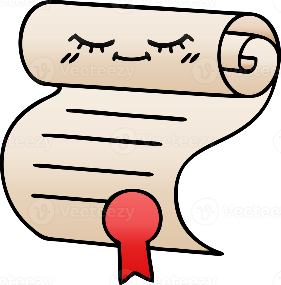 gradient shaded cartoon of a contract png