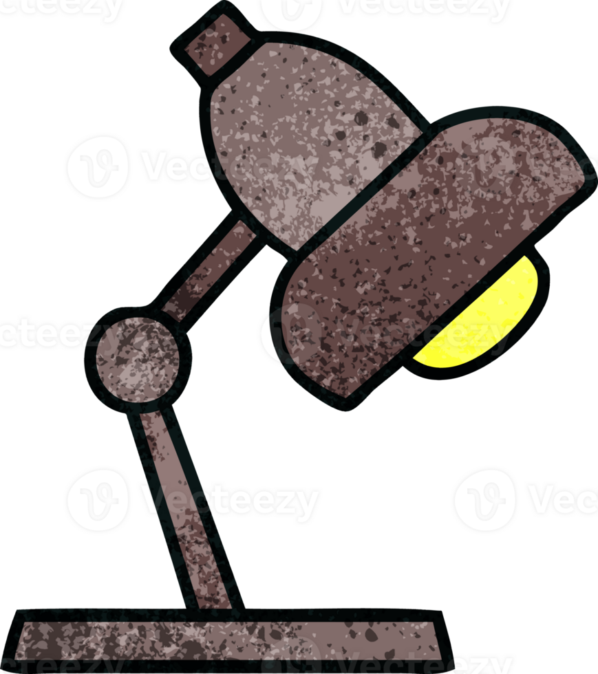 retro grunge texture cartoon of a table lamp png