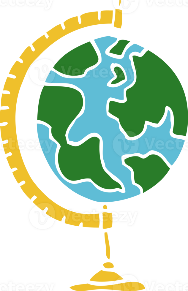 cartoon doodle globe png