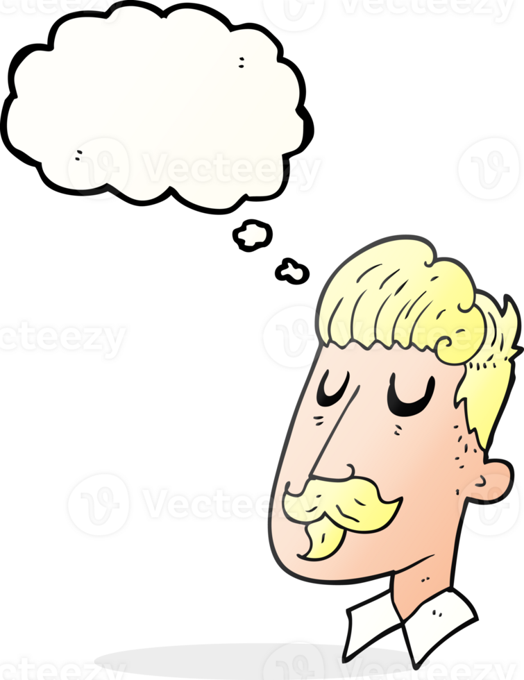 drawn thought bubble cartoon man with mustache png