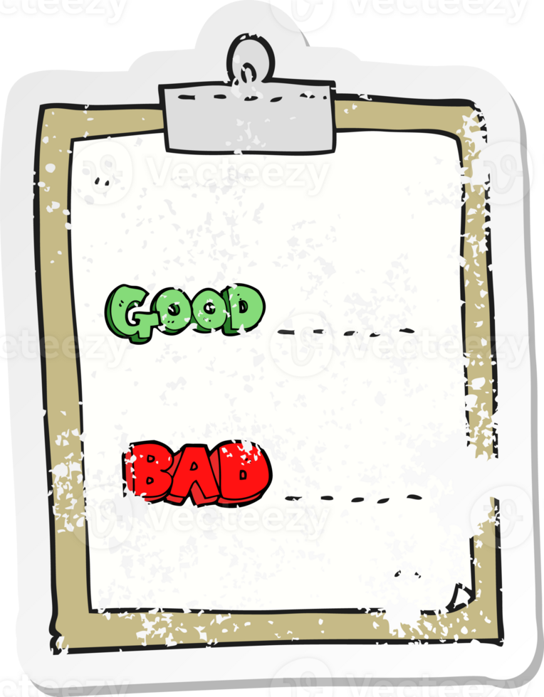 retro distressed sticker of a cartoon clipboard png