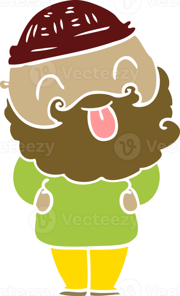 man with beard sticking out tongue png