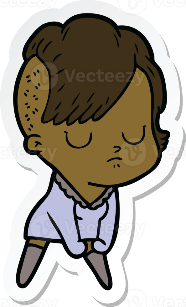 sticker of a cartoon woman png