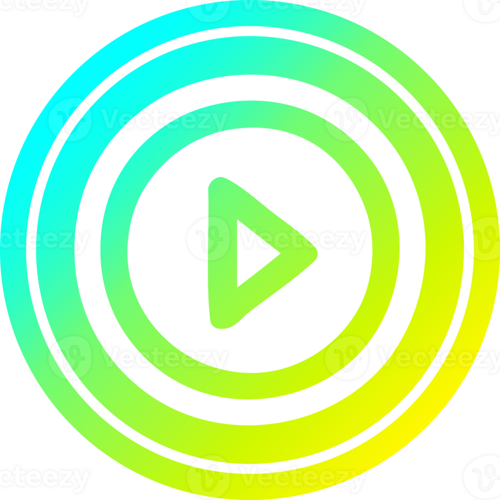 play button circular icon with cool gradient finish png