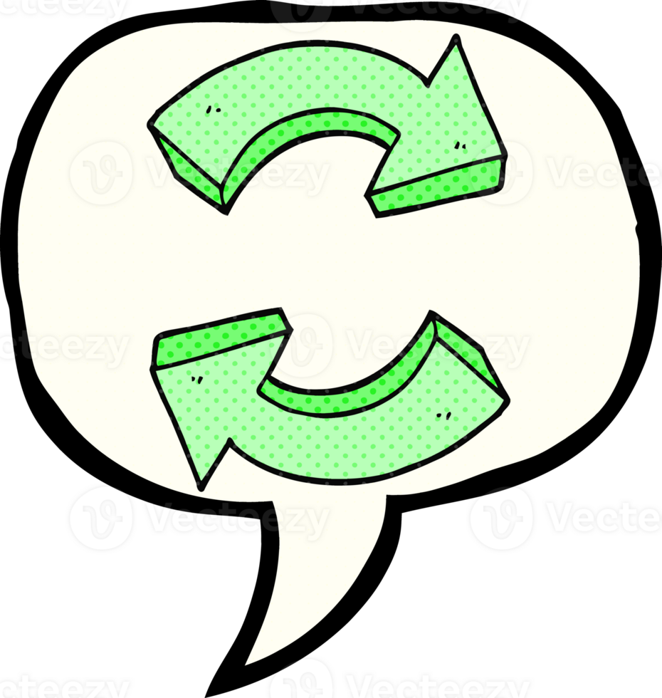 drawn comic book speech bubble cartoon recycling arrows png