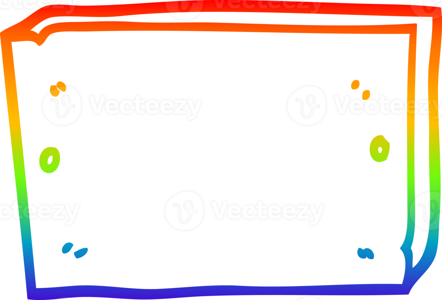 rainbow gradient line drawing of a cartoon sign png