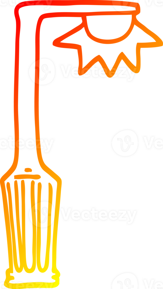 warm gradient line drawing of a cartoon lamp post png