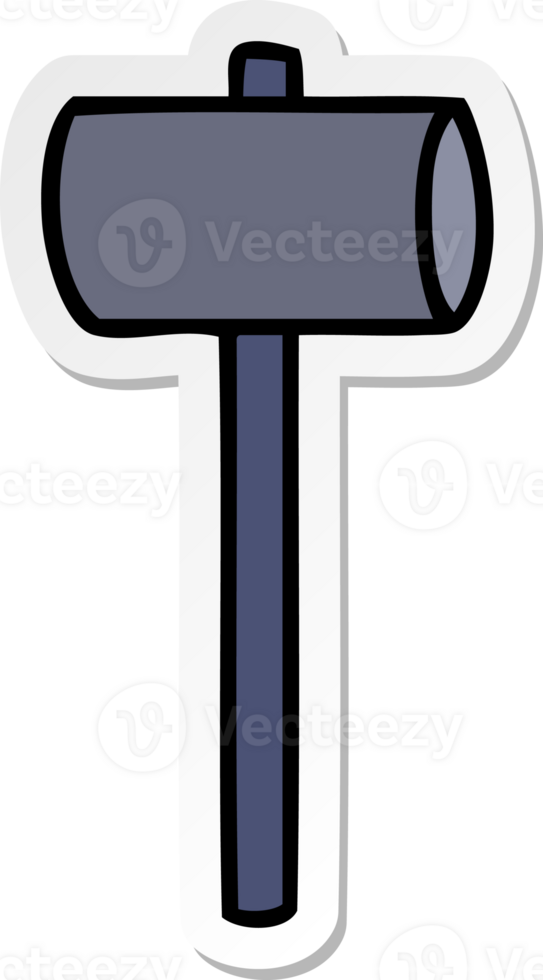 hand drawn sticker cartoon doodle of a mallet png