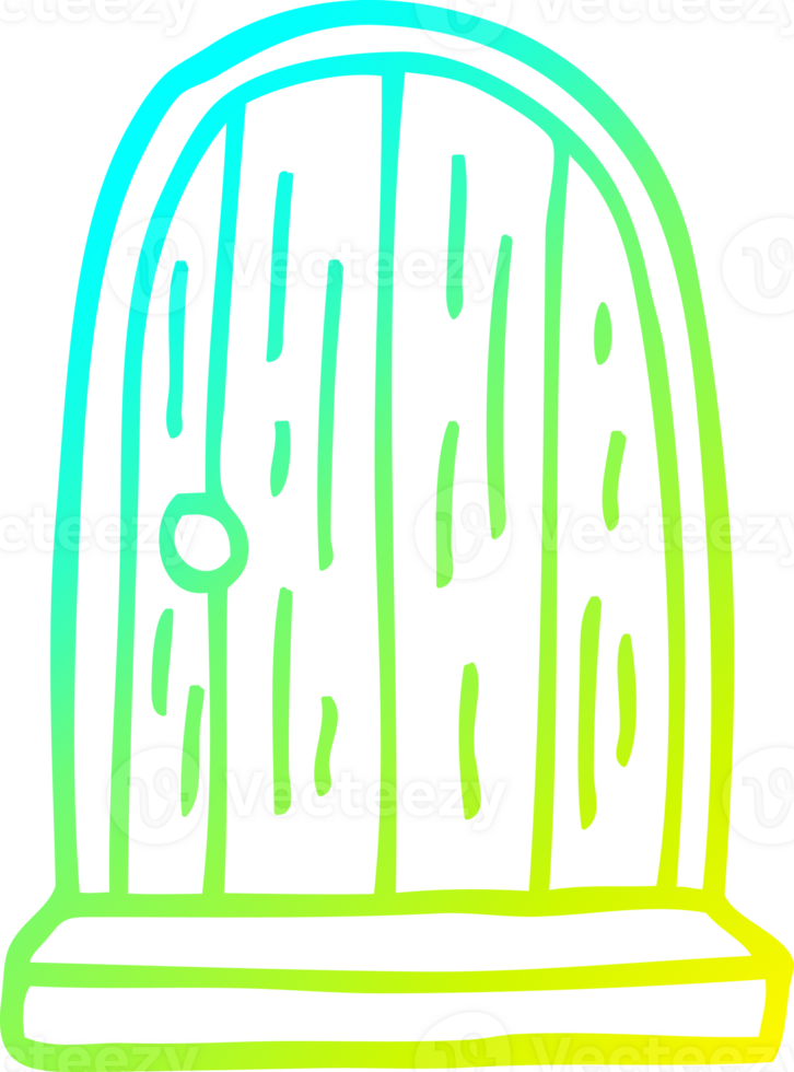 cold gradient line drawing of a cartoon round doorway png