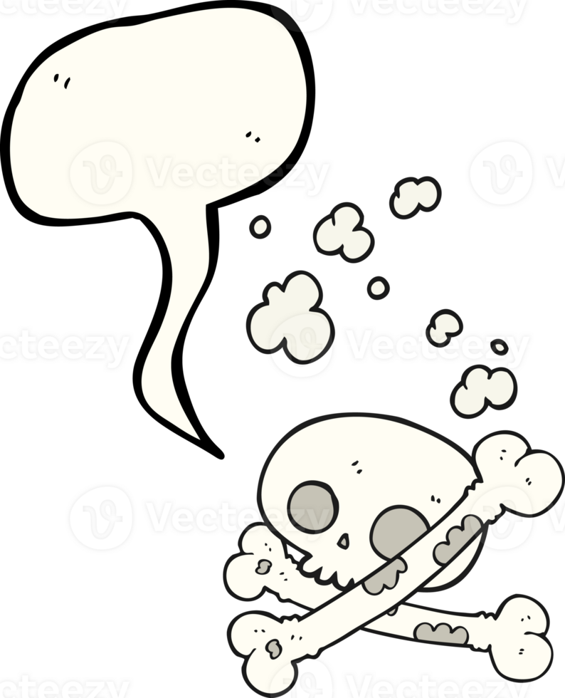 drawn speech bubble cartoon old pile of bones png
