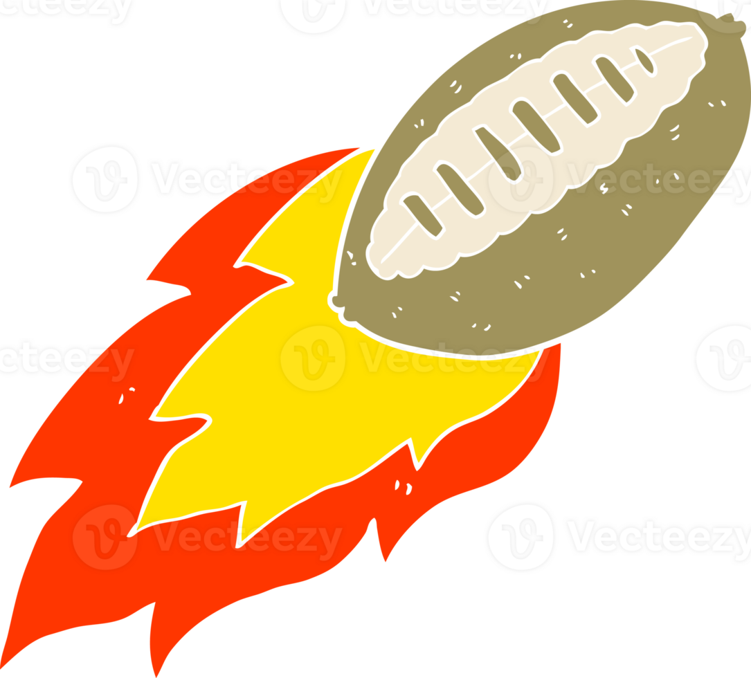 flat color illustration of flying football png