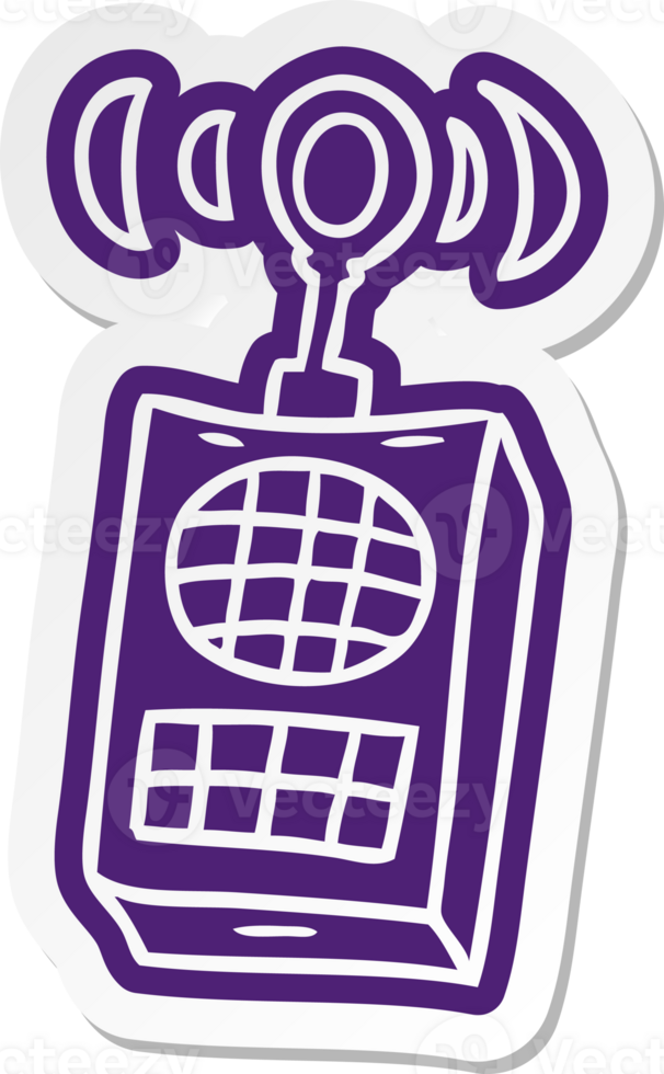 cartoon sticker of a walkie talkie png