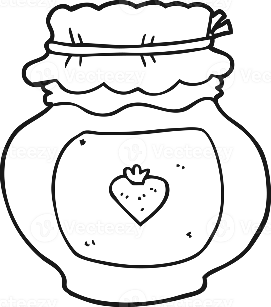 drawn black and white cartoon jam jar png