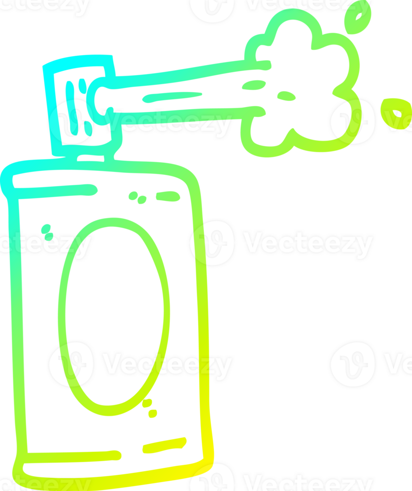 cold gradient line drawing of a cartoon spray can png