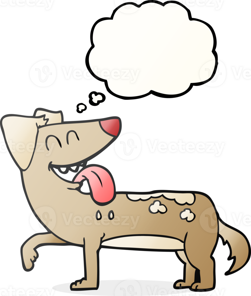 drawn thought bubble cartoon panting dog png