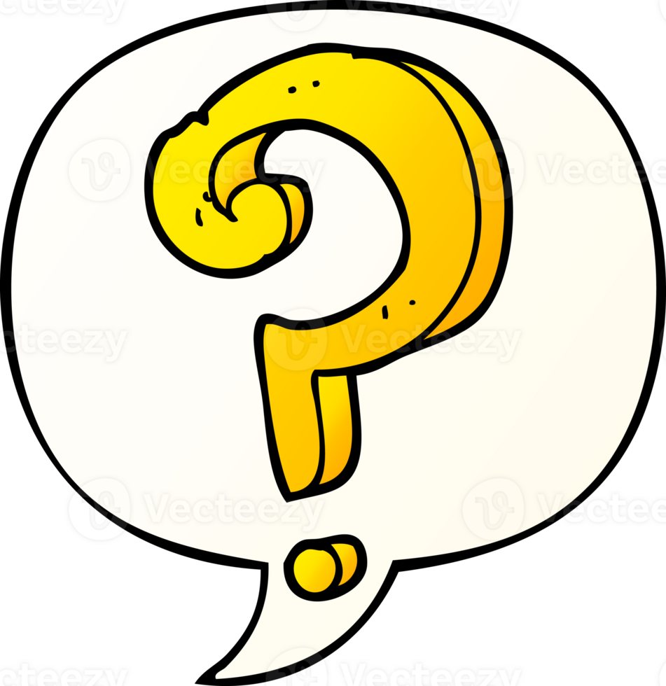 cartoon question mark with speech bubble in smooth gradient style png