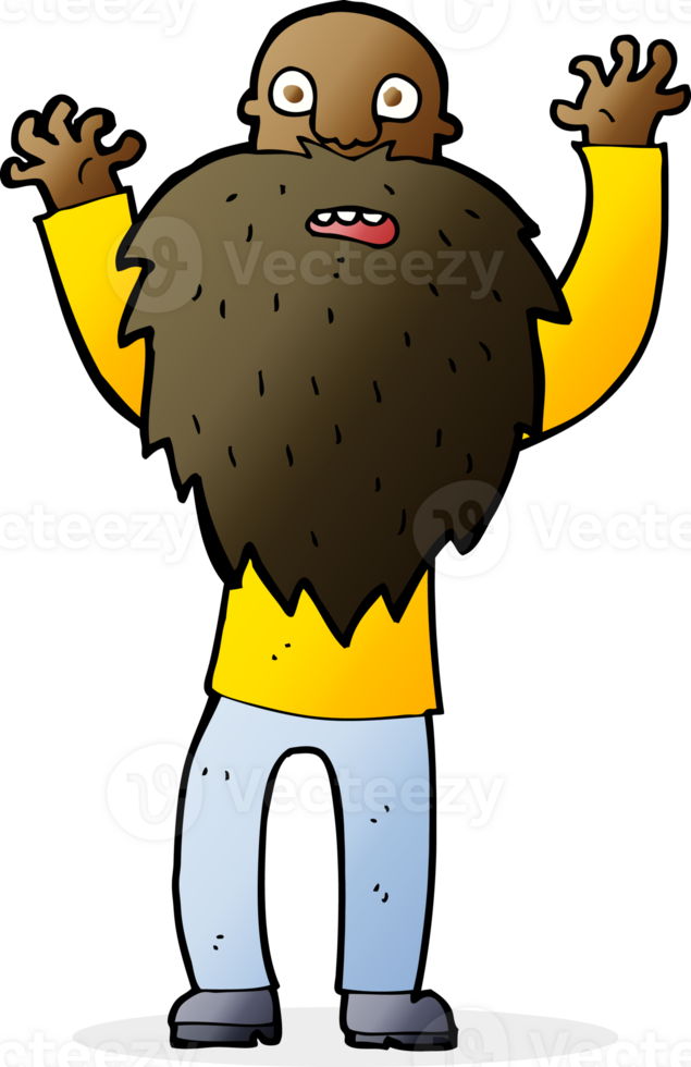 cartoon frightened old man with beard png