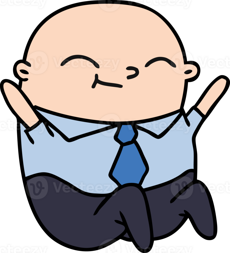 drawn cartoon of kawaii bald man png