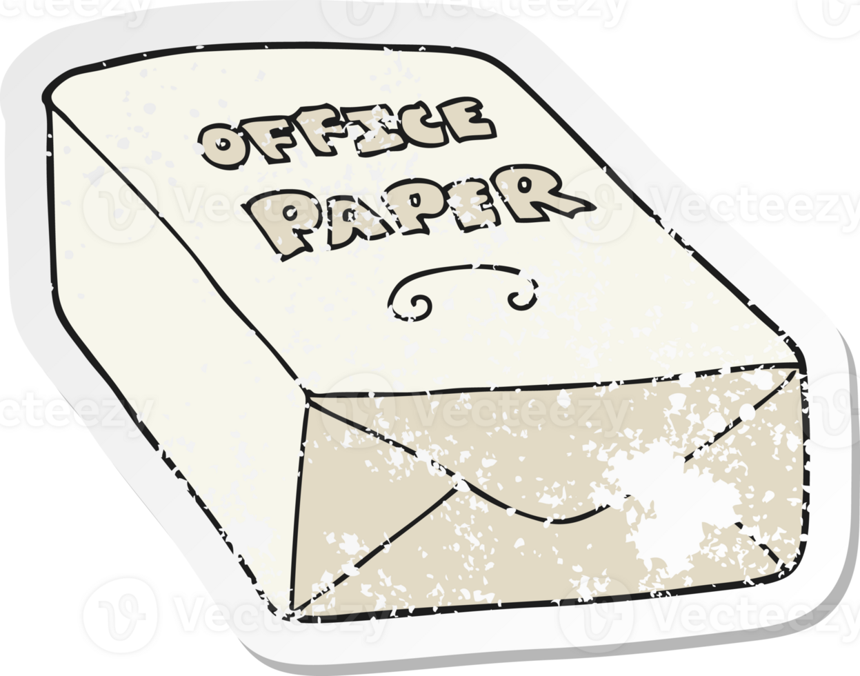 retro distressed sticker of a cartoon office paper png