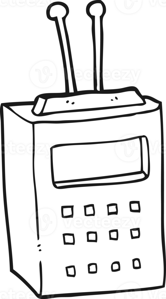 drawn black and white cartoon scientific device png