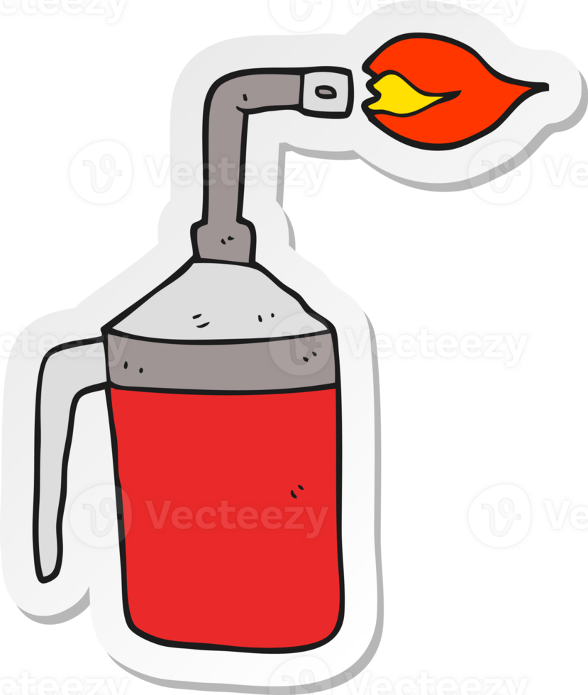 sticker of a cartoon blow torch png