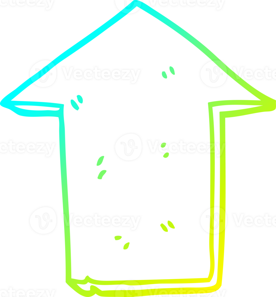 cold gradient line drawing of a cartoon pointing arrow png