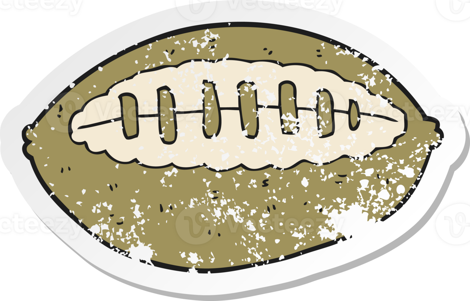 retro distressed sticker of a cartoon football png