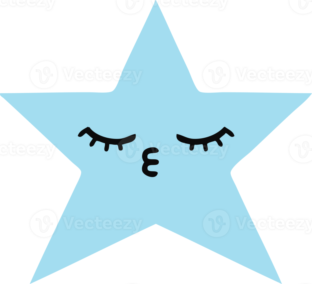 flat color retro cartoon of a star fish png