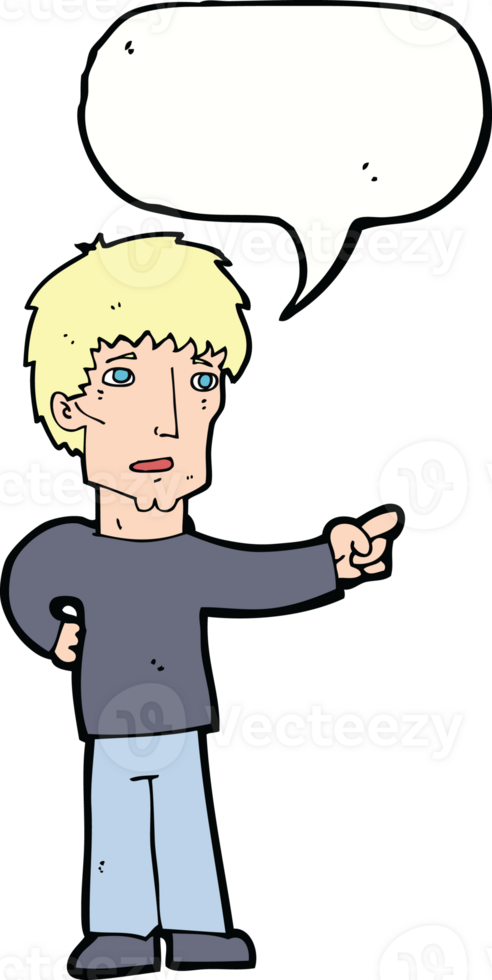 cartoon pointing man with speech bubble png