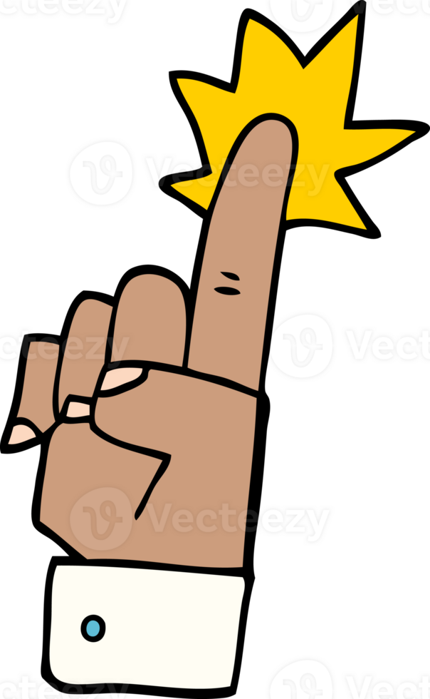 cartoon doodle pointing hand png