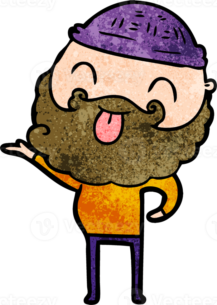 man with beard sticking out tongue png