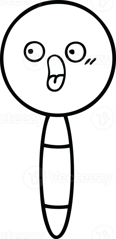 line drawing cartoon of a magnifying glass png