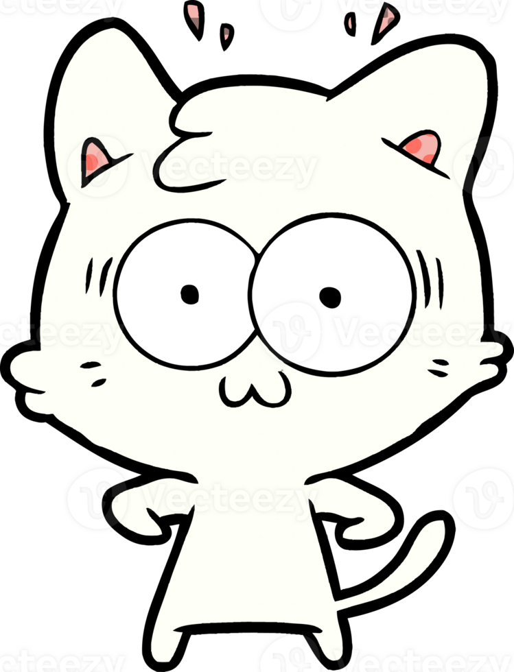 cartoon surprised cat png