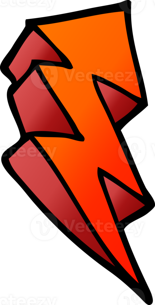 cartoon doodle lightning bolt symbol png