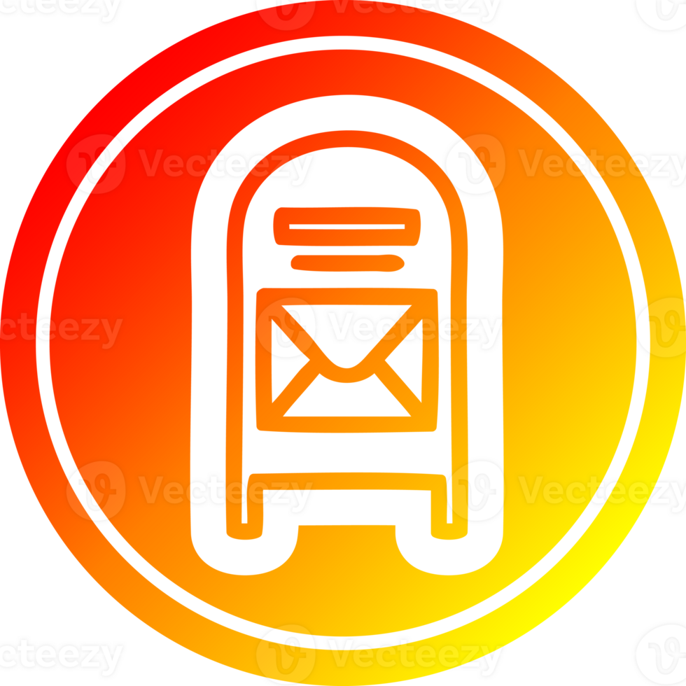 mail box circular icon with warm gradient finish png