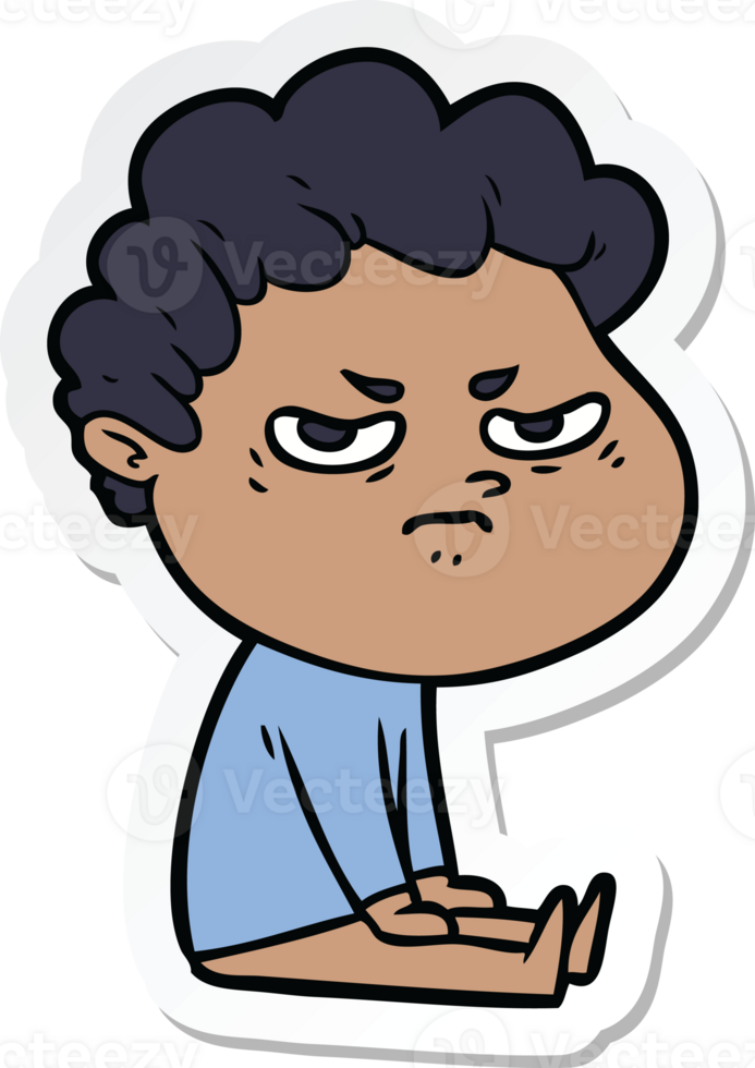 sticker of a cartoon angry man png