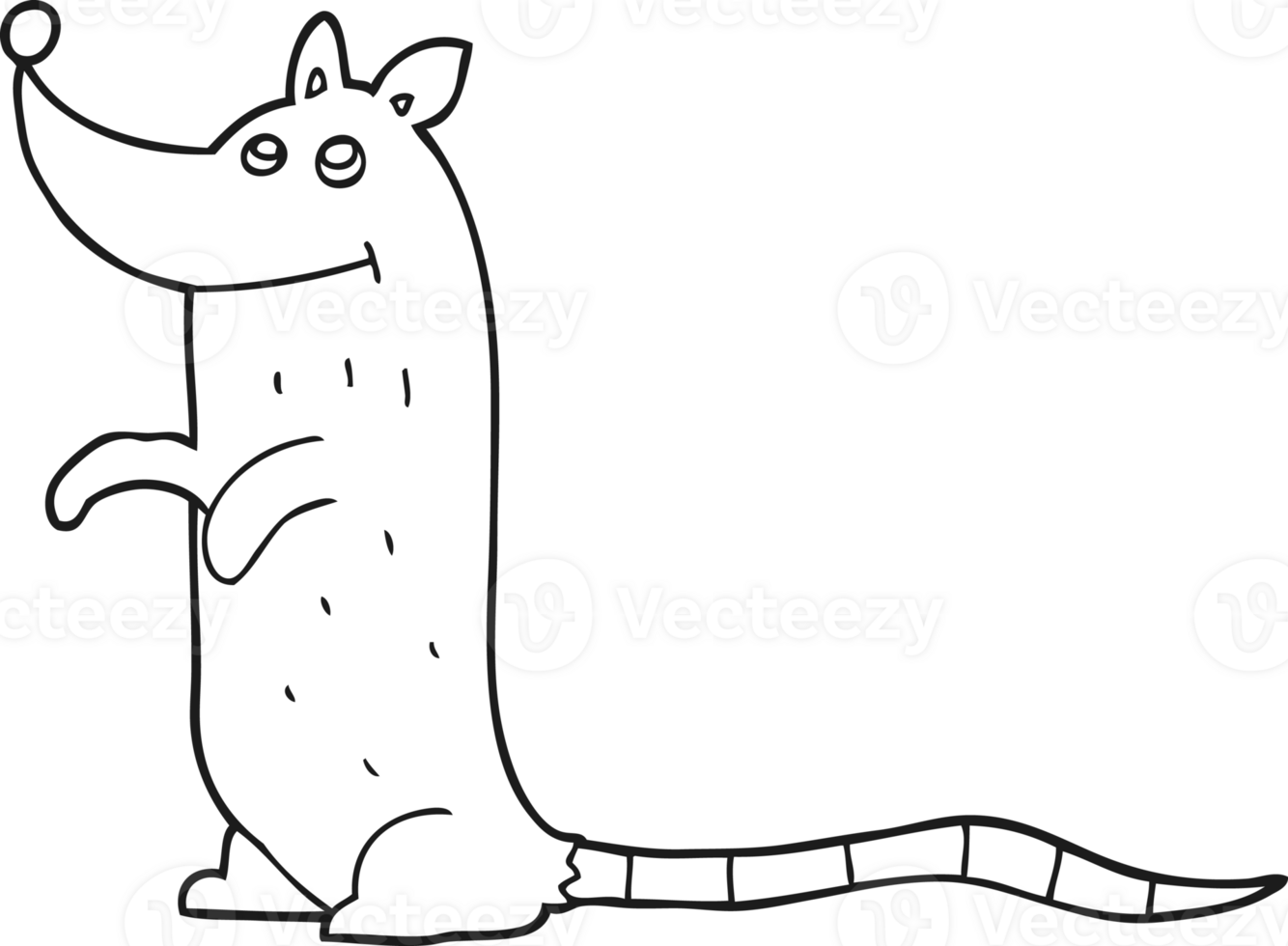 drawn black and white cartoon rat png