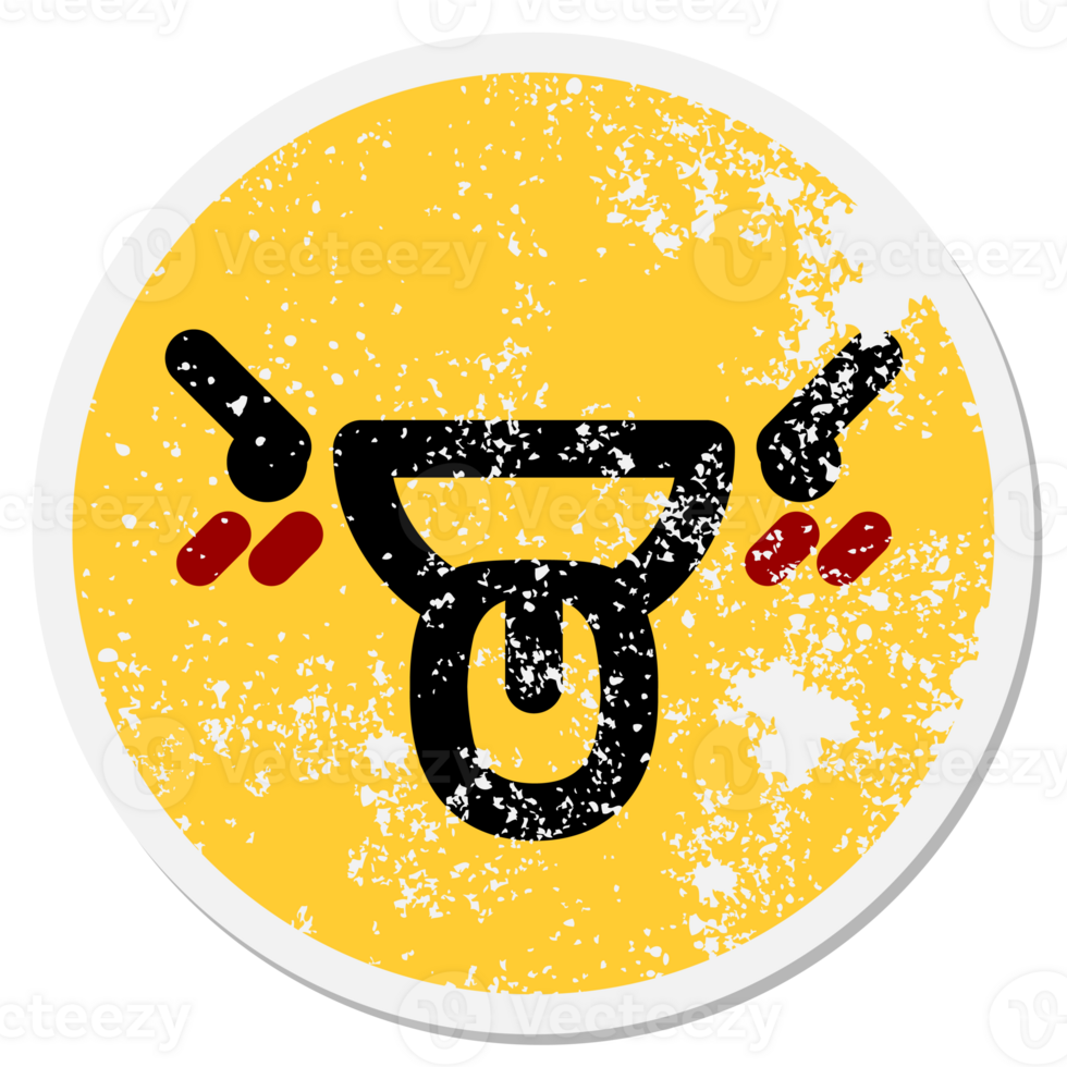 mean face circular sticker png