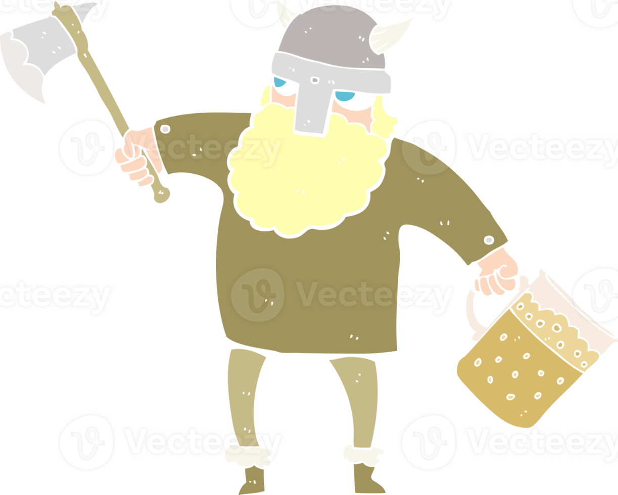platt Färg illustration av full viking png