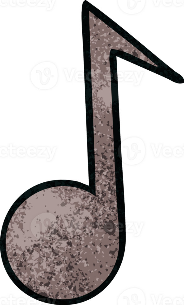 retro grunge texture cartoon of a musical note png