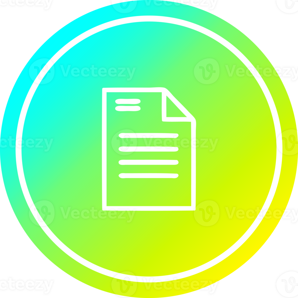 official document circular icon with cool gradient finish png