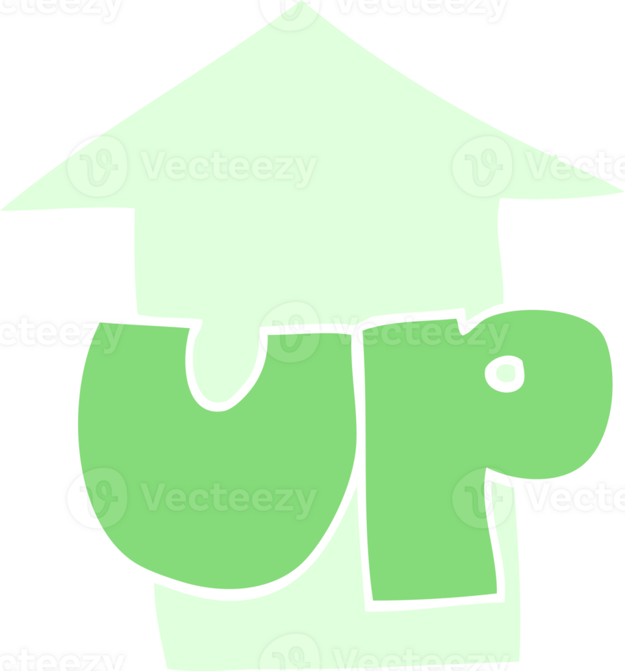 flat color illustration of up symbol png