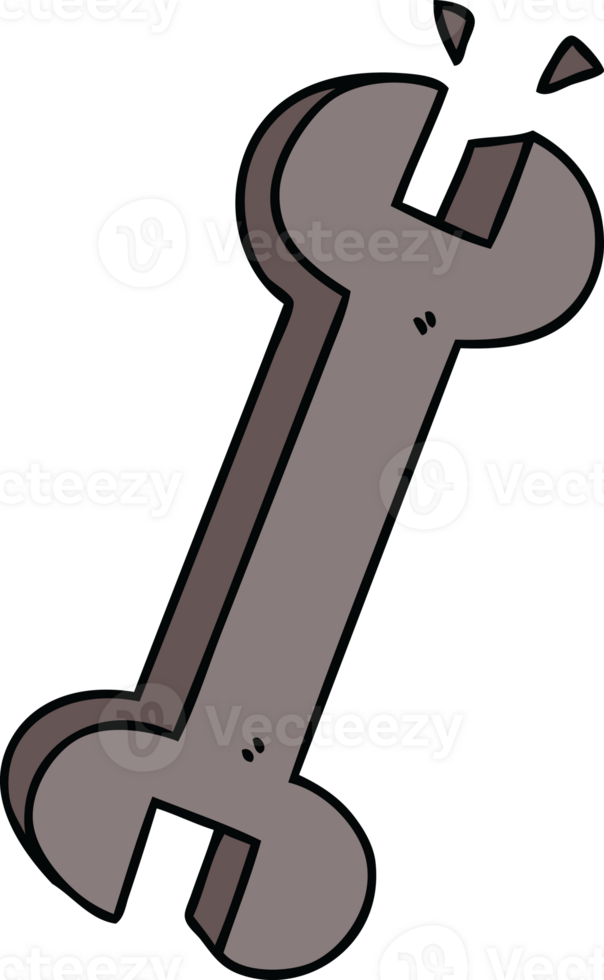 hand drawn quirky cartoon spanner png