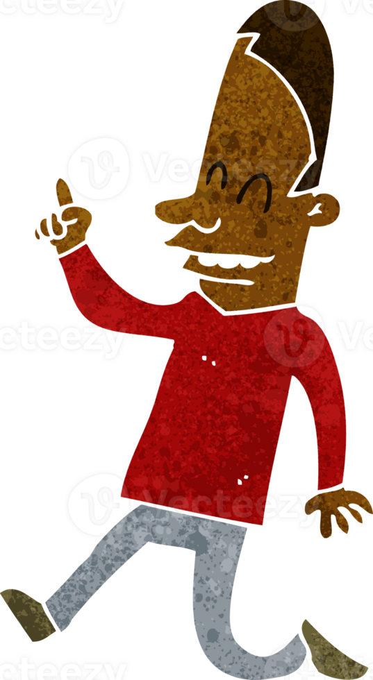 cartoon happy man pointing png