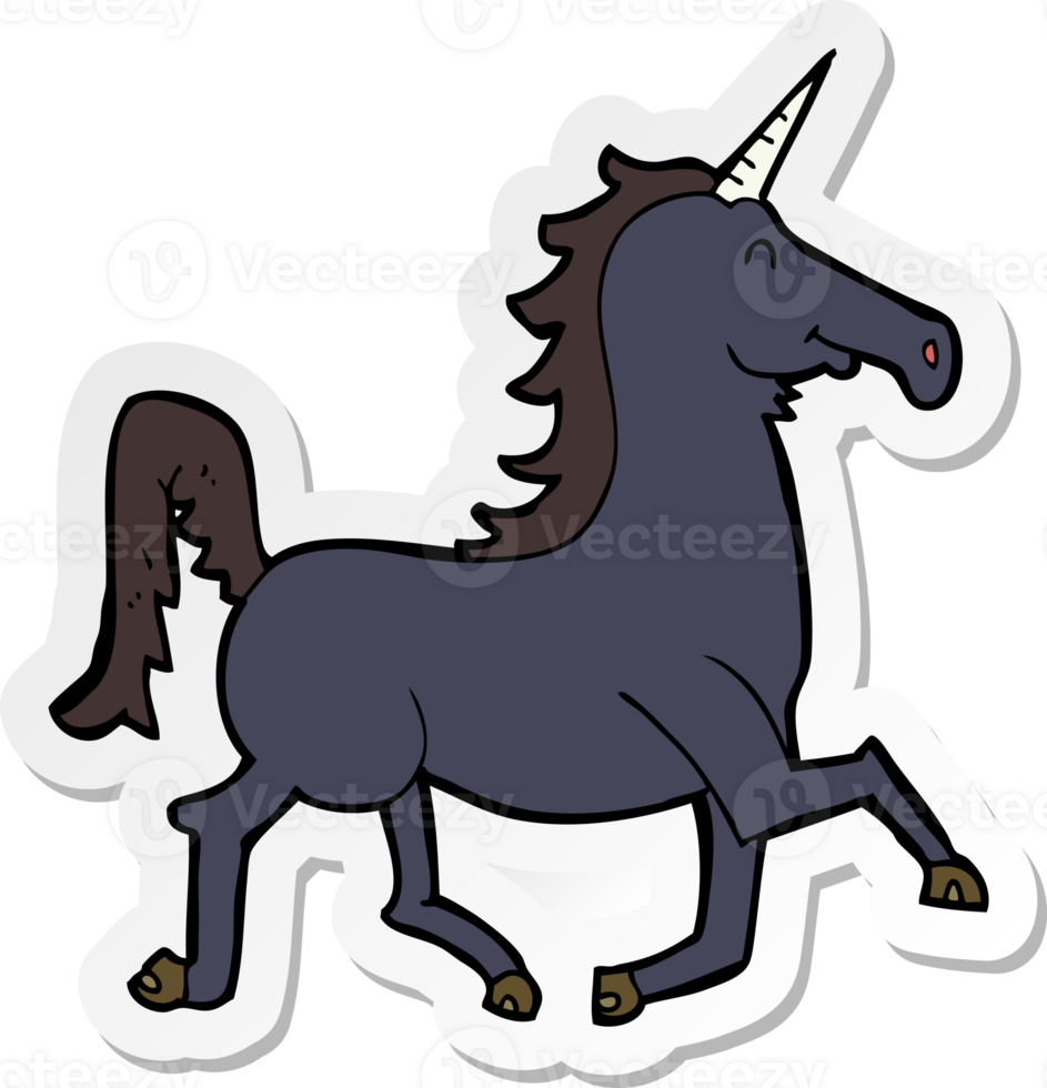 sticker of a cartoon unicorn png