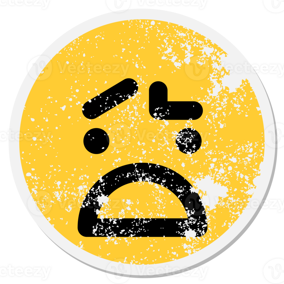 confused face circular sticker png