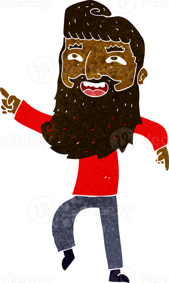 cartoon man with beard laughing and pointing png