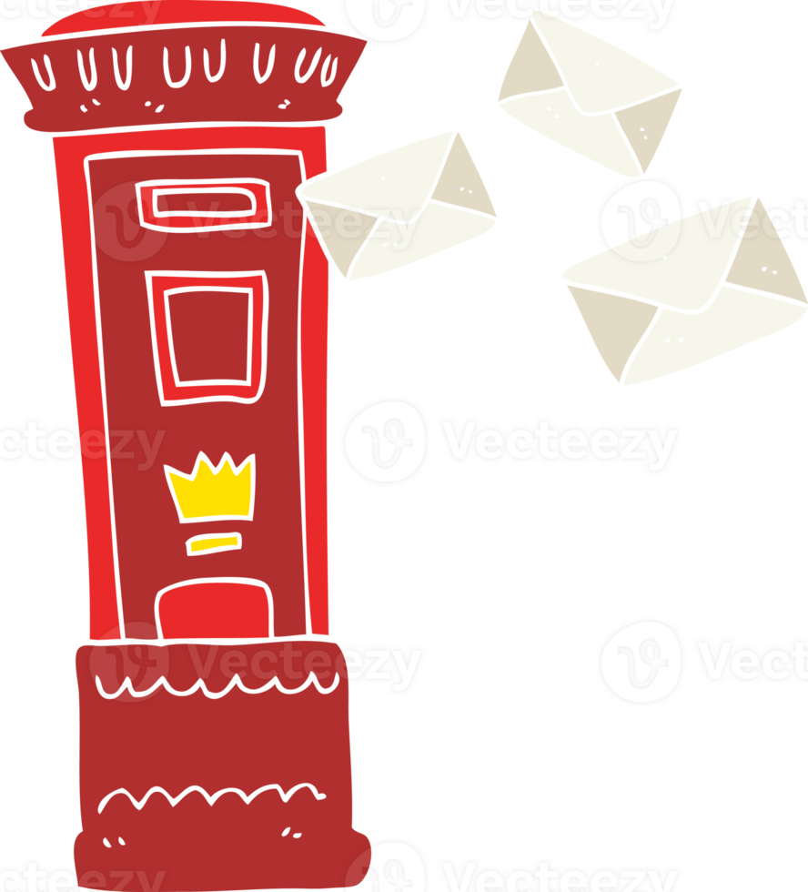 flat color illustration of british post box png